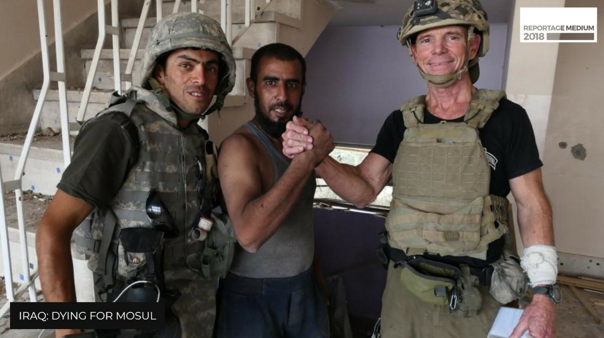 gijn's tweet photo. 2018 @DIGawards Best Reportage Medium Film winner: Iraq: Dying for Mosul. "This is an intense film that takes viewers to the front lines in one of the major battles against #ISIS." @ARTEde @ARTEen https://t.co/GETRoMaD9D https://t.co/3mymp1UiGz