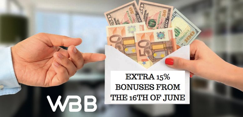 Today World Bit Bank team brought some really great news for you🔝
We decided to provide some extra bonuses for the last days of PRE-ICO company🔜
From the 16th of June and till the end of pre-sale, we are giving 15% of bonuses to all the investors✔️