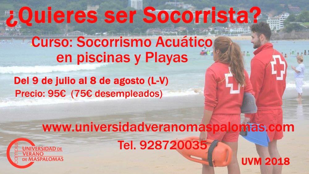 UVMaspalomas's tweet photo. Curso de SOCORRISMO ACUÁTICO EN PISCINAS Y PLAYAS + DESA (88h)
(Precio: 95€ y 70€ para desempleados)
https://t.co/MKaJ0O54jB @AytoSBT @protecivilSBT #Maspalomas #UVM2018 #Socorrismo #emergencias https://t.co/eDiDmbUSO7