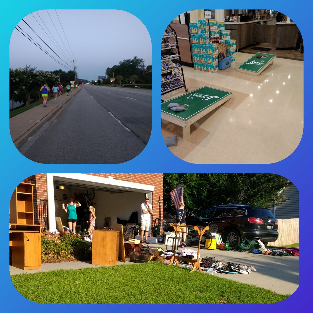 Vicki_Trigger's tweet photo. 16 PAX for a 3-5mi Target out and back 1 PAX for Bojangle coffee 1 PAX for the better choice of Lowes coffee and bananas 3 PAX for garage saling @FiALexSC #NotASnakeJustAWire #NiceDriversEverywhere #ChiliSmell #WaffleHouseSmell #WhyDidTheTurtleCrossTheRoad #ItDidn't #RIP https://t.co/288EW9a33E