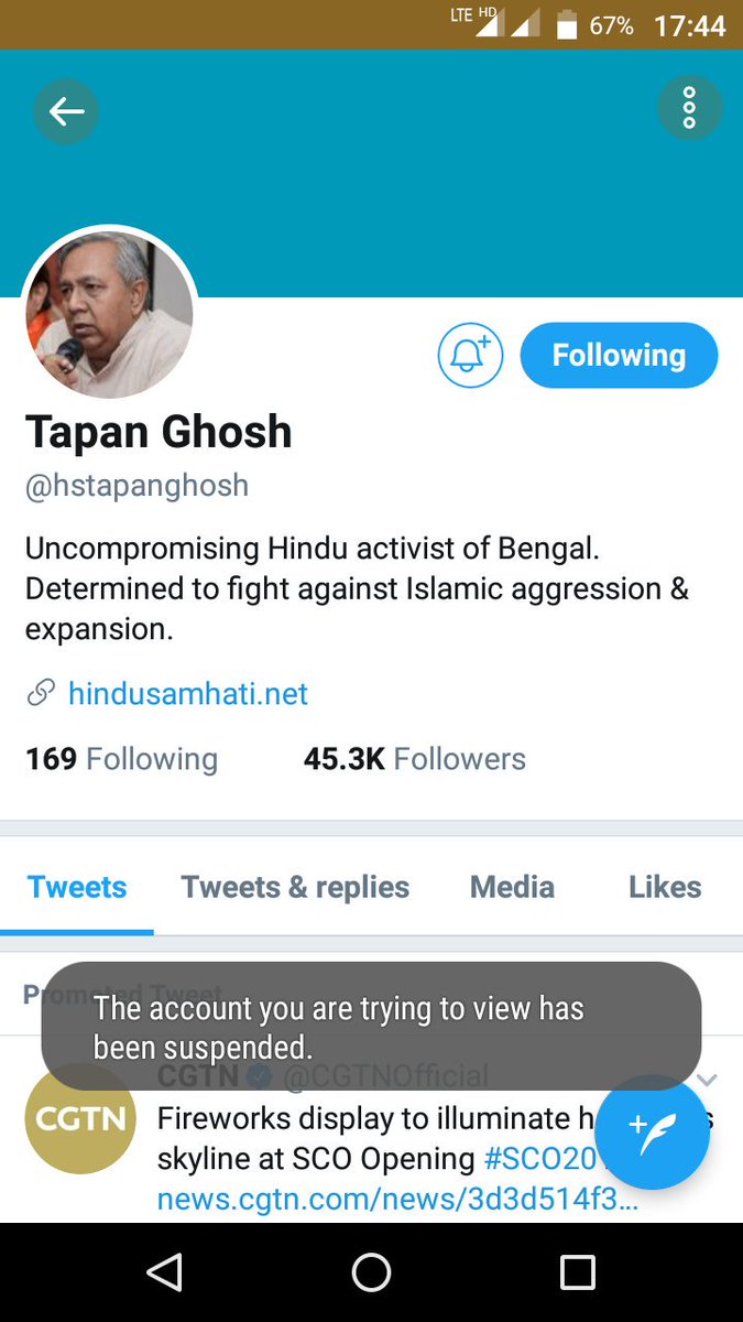 @prasunmaitra @Gill_Merman @hstapanghosh @Twitter Shame on you @jack
All that chest thumping about Freedom Of Speech #FoS #FoE are only for #Liberal #Leftists, isn't it?

Shame on you @Twitter specially @TwitterIndia headed by #Seculars

Doesn't @hstapanghosh have any #FoS ?
Why suspend his account?
twitter.com/prasunmaitra/s…