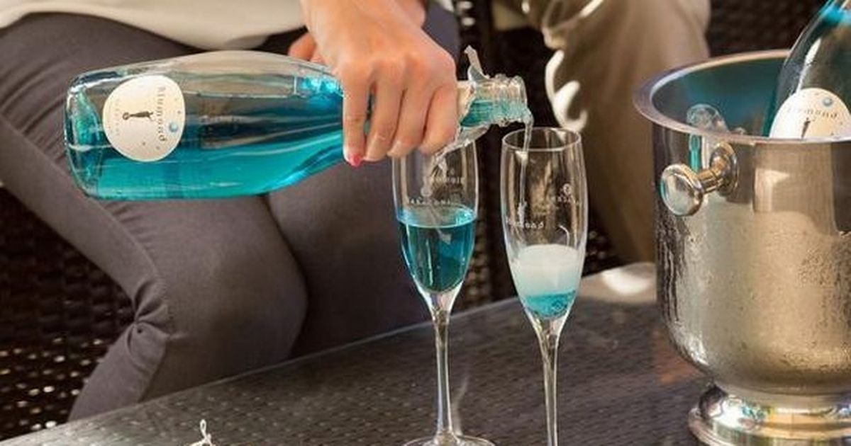 hatherleymanor's tweet photo. So, #BlueProsecco is now a thing! We think a bottle of this would look (and taste) good in our new #Spa - We just love the colour! https://t.co/l6rIhyiCEo https://t.co/wdnfwa59kw