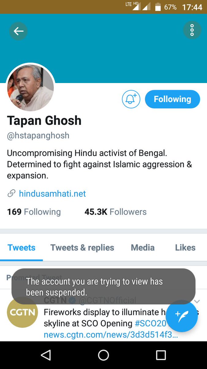 Shame on you @jack
All that chest thumping about Freedom Of Speech #FoS #FoE are only for #Liberal #Leftists, isn't it?

Shame on you @Twitter specially @TwitterIndia headed by #Seculars

Doesn't @hstapanghosh have any #FoS ?
Why suspend his account?
twitter.com/prasunmaitra/s…