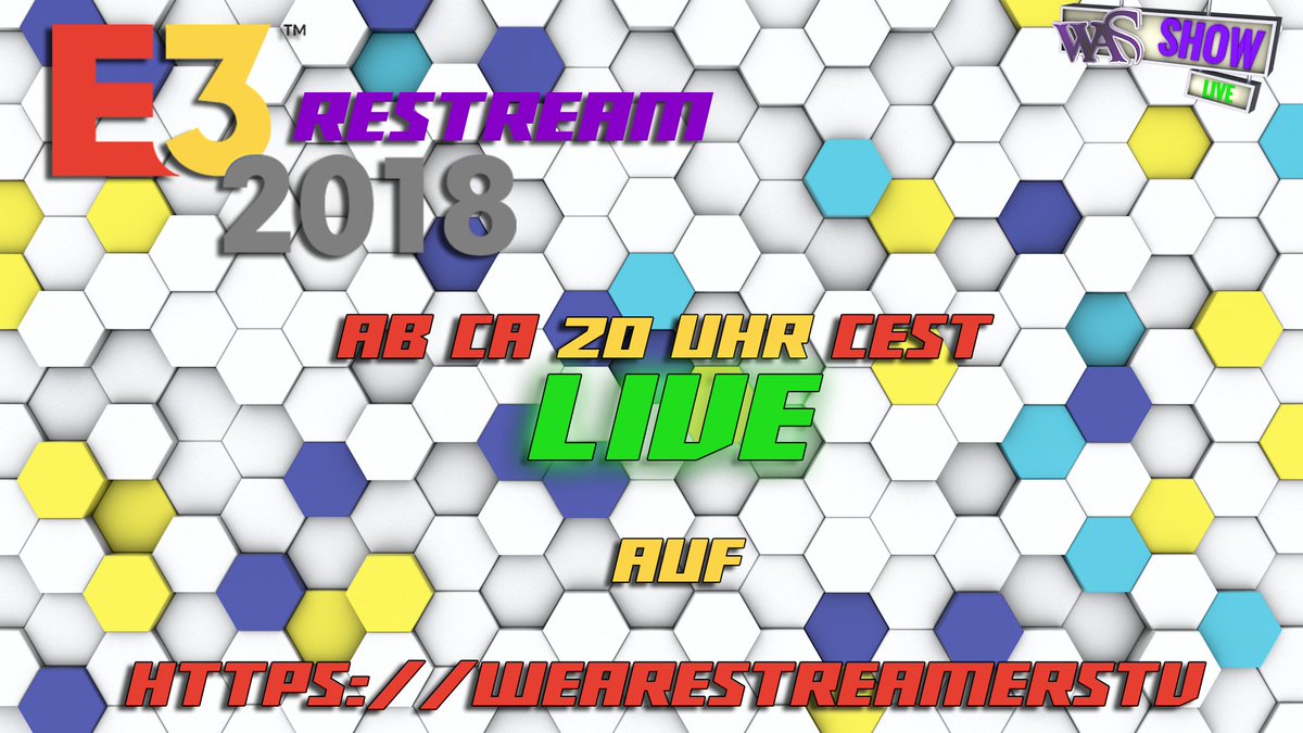 WaSTwitch's tweet photo. Heute ab ca 20 Uhr CEST gibt es auf dem WaS Kanal  ( https://t.co/8qDjvR52eB ) ein #E32018 Co-Stream !

wir werden zusammen mit euch über das ganze Diskutieren und sind gespannt was es alles neues geben wird :D

#WaSTwitch #gemeinsamSindWirGroß #SupportIstKeinMord https://t.co/9ARZkE450c