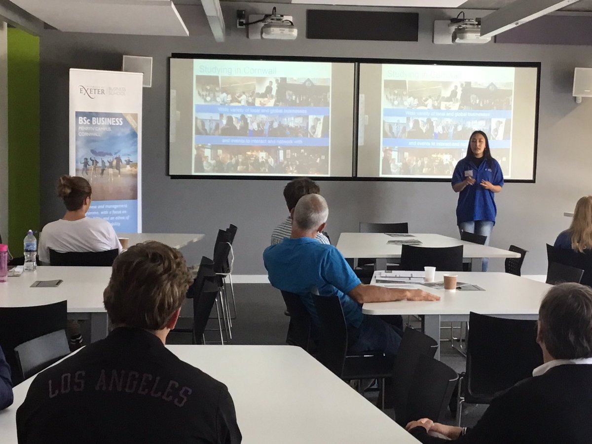 UofEBusiness's tweet photo. Thanks Dana for sharing your experience of #studentlife here @UniExeCornwall #hotchocandchat #entrepreneur #Cornwall #Falmouth #networking https://t.co/bd68gX012w