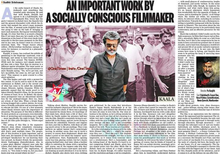 ambedkarism's tweet photo. #Kaala ! The New Indian Express Review - 4/5 !

#Rajinikanth ! 
#beemji ! 
#humasqureshi !
#CineTimee ! 

https://t.co/Vfa2rLzwt6

@beemji https://t.co/QBDDilgZpi