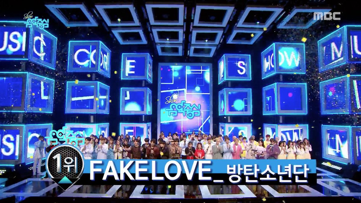 soompi's tweet photo. WATCH: #BTS Takes #FakeLove11thWin On “Music Core" https://t.co/WNfF0heW1V https://t.co/oCGPHYkyyZ