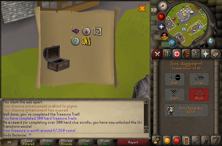 GodsDefence's tweet photo. 300 hard clues done, fairly sure I'm the lowest CB with uri emote 😃 https://t.co/Ci0Q0zbVp9