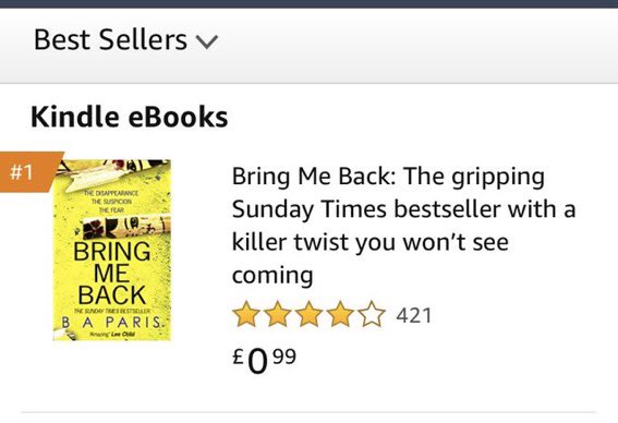 HQstories's tweet photo. Good morning! And it is a VERY good morning when you wake up to @BAParisAuthor at Number 1!! #forgetsleep #bringmeback https://t.co/25njLBn9Y7 πππ https://t.co/KszCk0NrEd