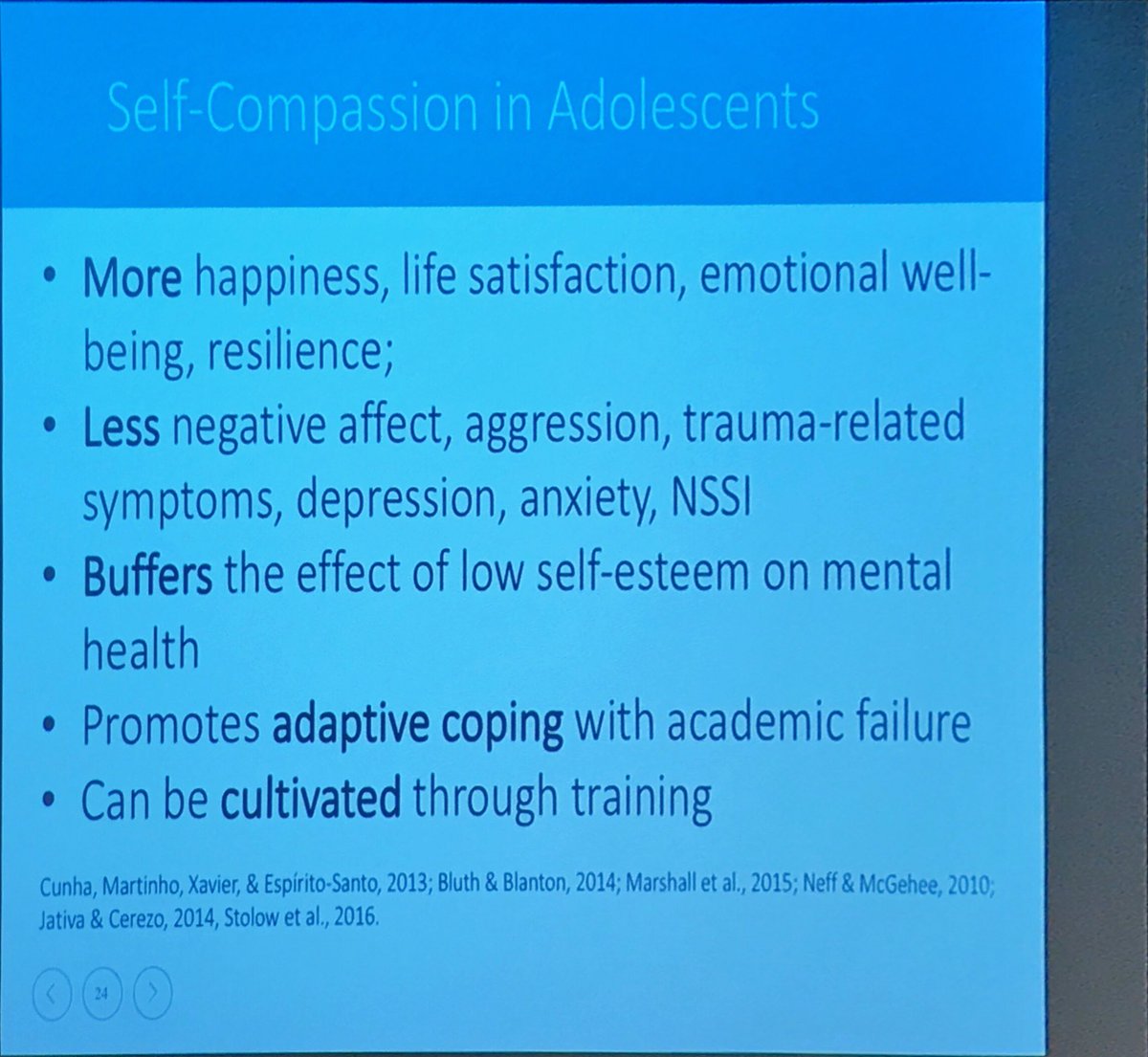 PESA_Aus's tweet photo. Fascinating research into the effects of self-compassion in adolescents: @amyfinlayjones #WAChapter conference #PosEd #wellbeing https://t.co/UDWMvXivAY