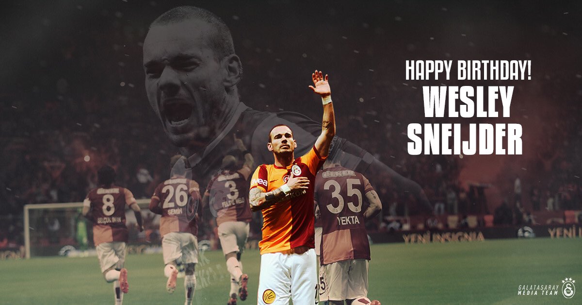 Galatasaray's tweet photo. Happy 34th birthday, Wesley Sneijder! 🇳🇱🍊 https://t.co/LQdBNXqUgl