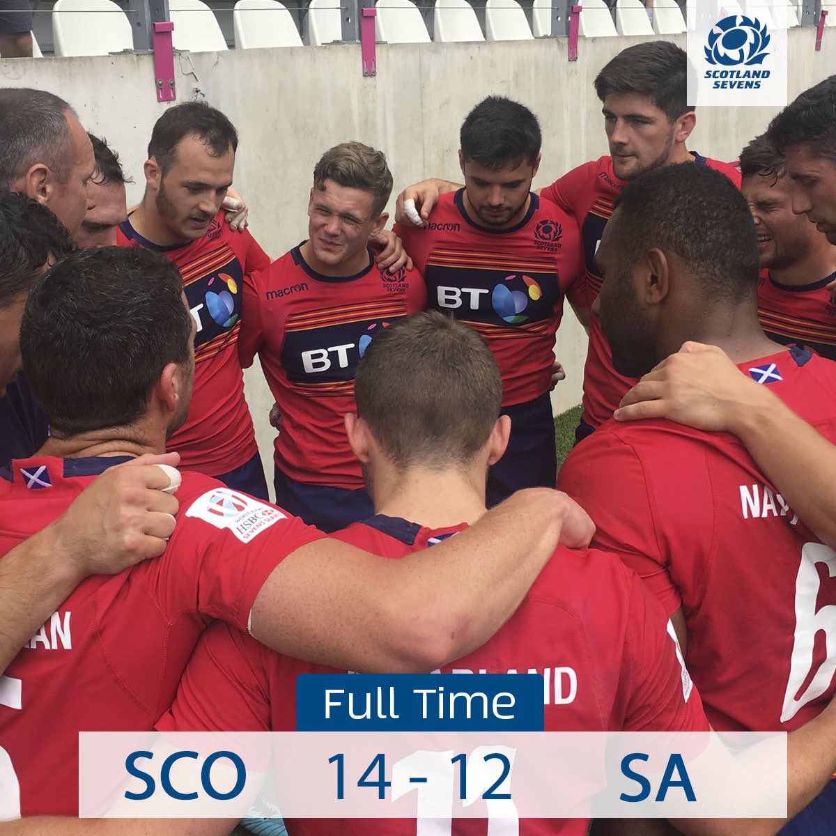 Scotlandteam's tweet photo. 7s | 🏴󠁧󠁢󠁳󠁣󠁴󠁿14-12🇿🇦 | FULL TIME

#Paris7s https://t.co/dD7l0a7uCu