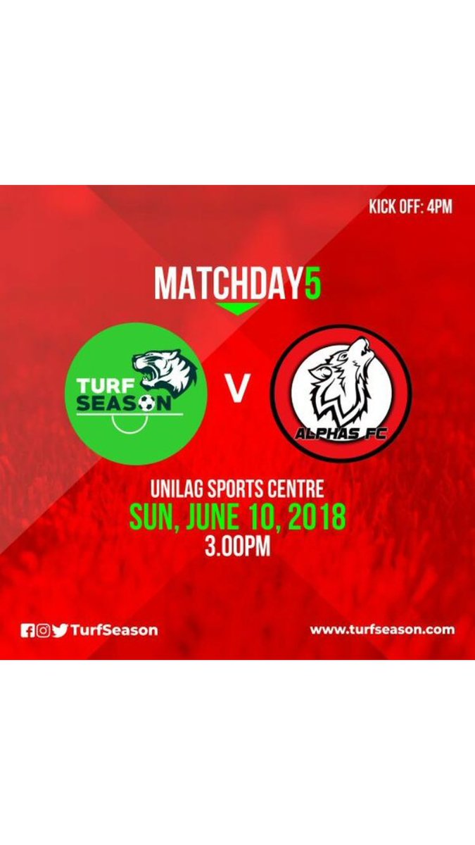TheAlphasFC's tweet photo. Match with @TurfSeason tomorrow at Unilag sports center 4pm. Come through to support your favorite club #Alphasneverfollow https://t.co/ucHFInpbvd