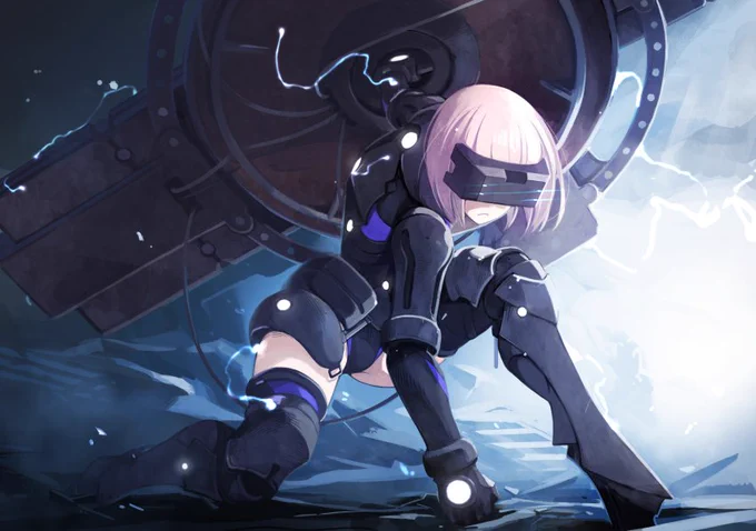 オルテナウス装備のマシュを描きたかったやつ。スーパーヒーロー着地すごい似合う。
#FGO 