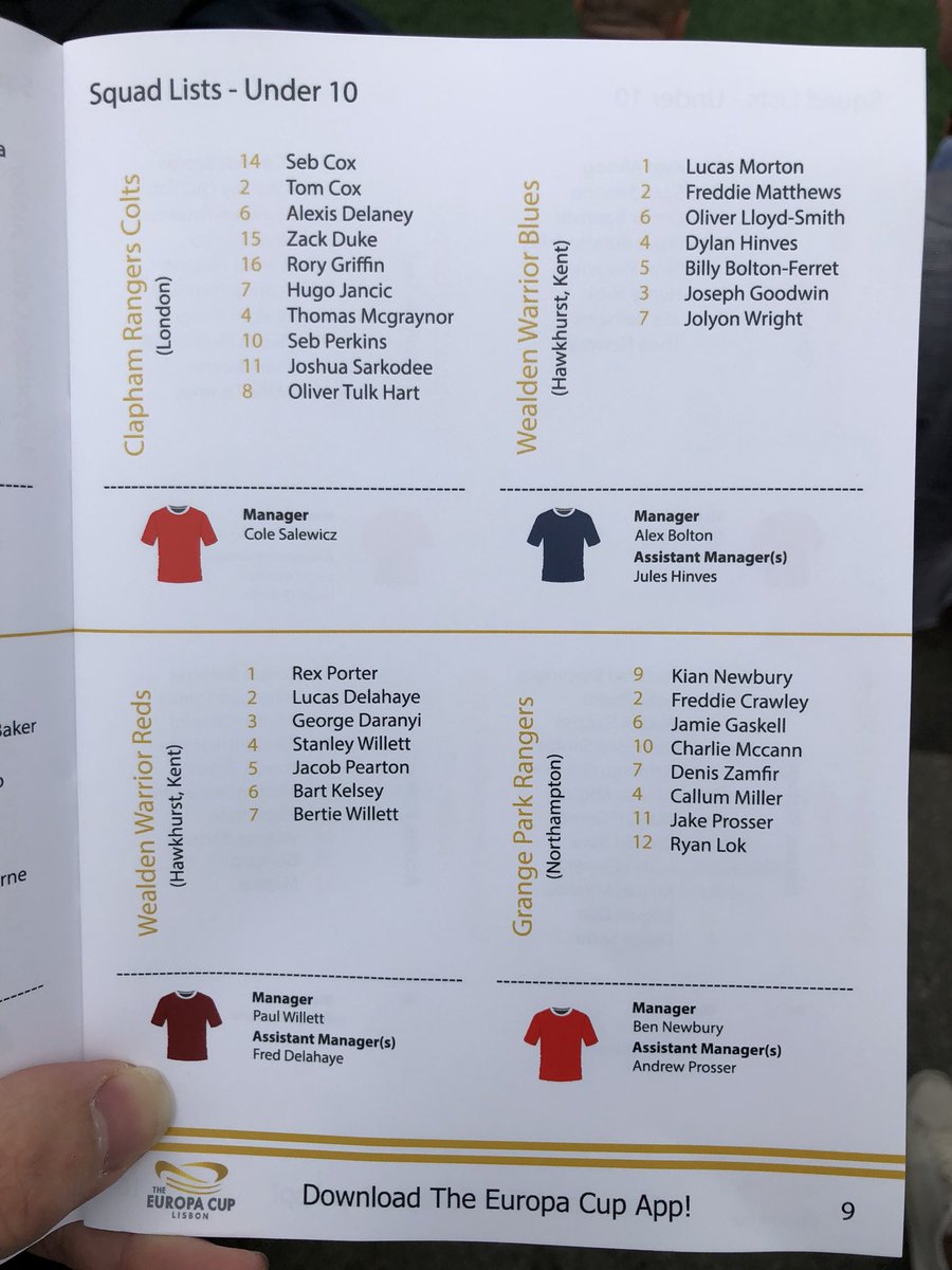 WandyWanderer's tweet photo. Team sheets out... #Lisbon #claphamrangers #u10 #europacup https://t.co/eBjqe1Htl4