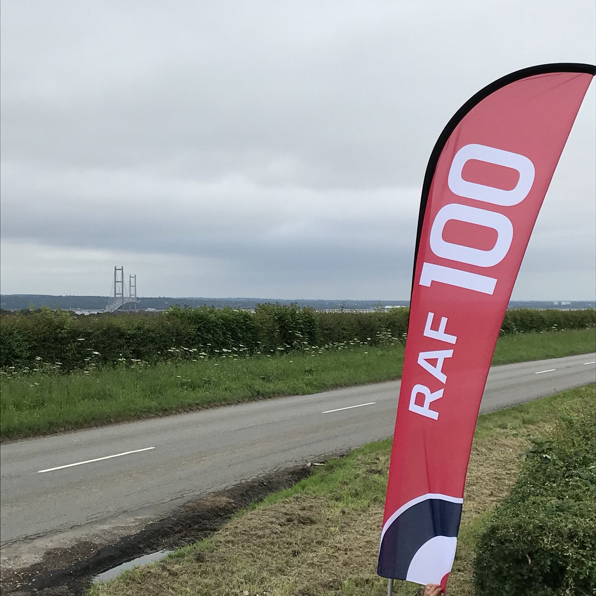 RAFBatonRelay's tweet photo. Day 70: Students from @WelbeckDSFC are taking the #RAF100 Baton for a long run in Lincolnshire this morning! They started off at the @humberbridge and are now on their way to @RAFScampton. The #RAFBatonRelay continues to INSPIRE the future of the @RoyalAirForce! #RAFLincolnshire https://t.co/FQom2elae8