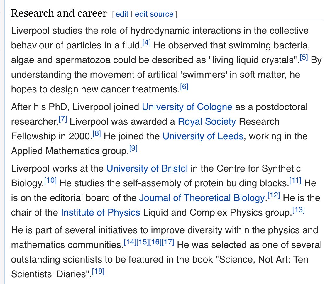 🏔 Meet Prof Tanniemola Liverpool, a theoretical physicist who explains natural phenomena using maths. From 🇸🇱 to becoming one of the only black maths professors in the 🇬🇧, Liverpool is an champion for all underrepresented groups. New @Wikipedia page: en.wikipedia.org/wiki/Tanniemol…