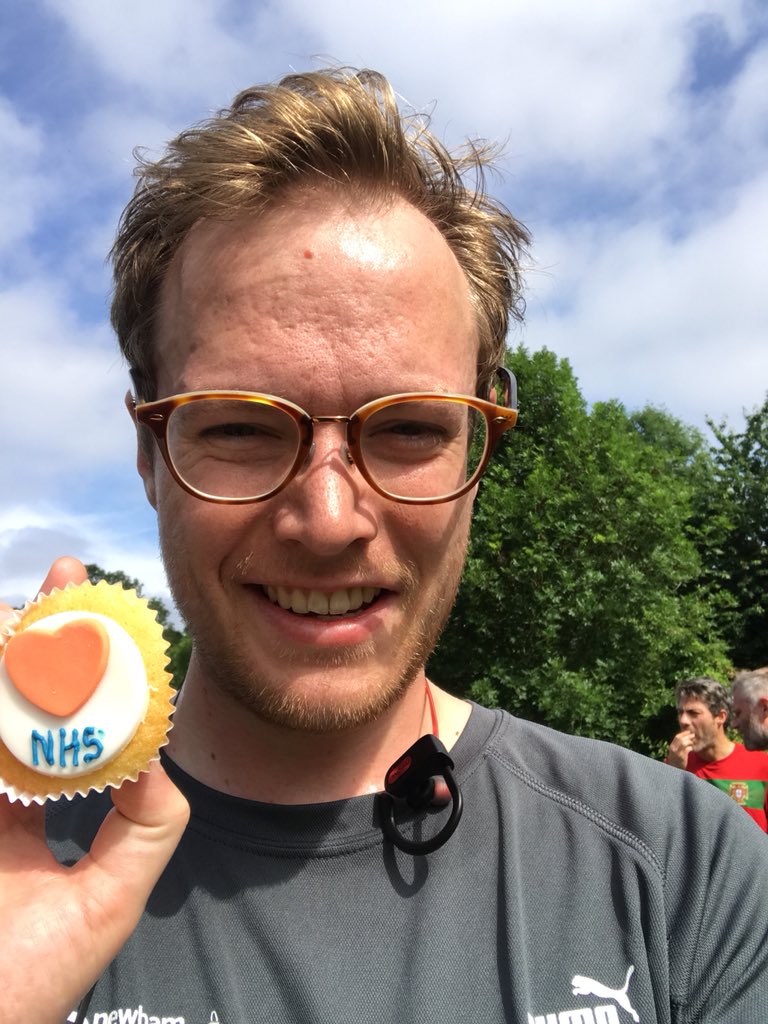 HarryAEvans's tweet photo. Great work from #runparkrun to celebrate the nhs and all its fantastic staff ahead of #nhs70. (The cakes look great but arenโt very public healthy) https://t.co/4V5tsSqISz