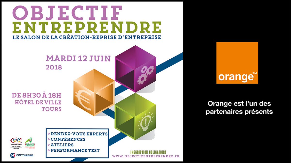 OrangeCVL's tweet photo. #Entrepreneurs : RDV le mardi 12 juin @villedetours pour le salon #ObjectifEntreprendre !  via @OrangePro cc @DelayeOlivier 
 https://t.co/QS7NSXF7YN https://t.co/RkUlYPKUi1