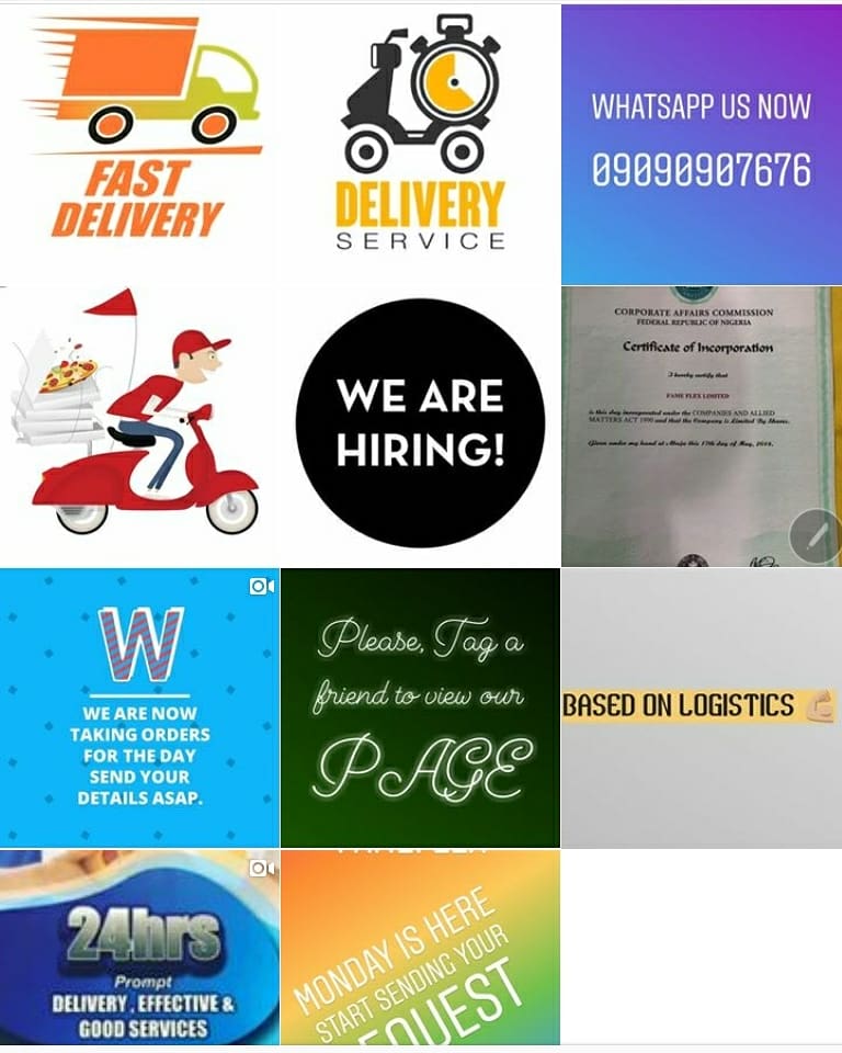 Digitaltents's tweet image. Another weekend is here. Enjoy it, relax and let @fameflex1 help you handle your deliveries and logistics.
#Nigeriancreatives #delivery #creativeservice #logistics #pictureoftheday #service #deliver #dispatch #deliveryservice #weekend