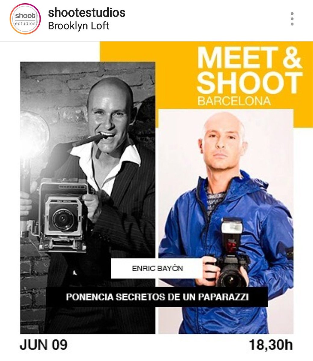 enricbayon's tweet photo. Tenemos una cita esta tarde en @shootestudios c/consejo de ciento 401, Barcelona.
Los 25 primeros se llevarán un regalito!
#paparazzi #fotoperiodismo #ponencia #saturday #barcelona #gratis #shootstudios #photographer #photojournalist #secretosdeunpaparazzi https://t.co/yhvfdkFnrW
