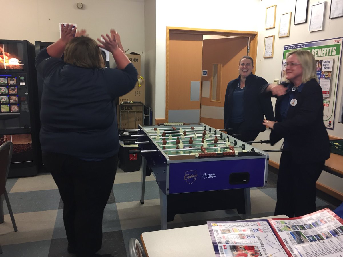 Tescocommunity3's tweet photo. Fun in the Colleague Room #stowworldcup @Tesco_SouthWest @CadburyUK #thankscadburys https://t.co/I5q6SoKuVn