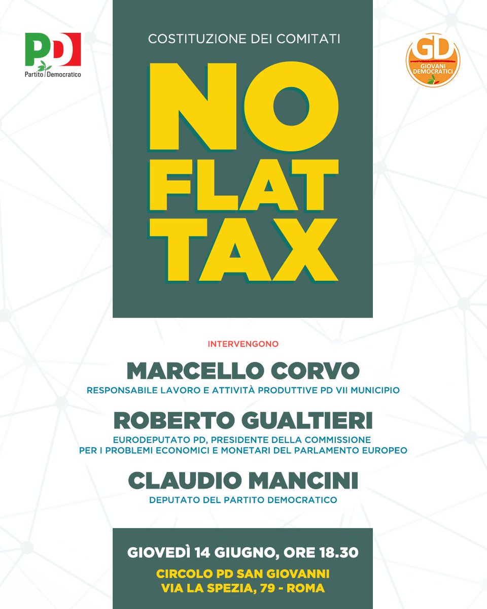 gualtierieurope's tweet photo. Giovedì prossimo insieme a @2_mancini saremo a San Giovanni per costituire i primi comitati No Flat Tax. Di fronte a questo gigantesco inganno fiscale occorre la mobilitazione di tutti. #NoFlatTax https://t.co/fBtYDNCtu8