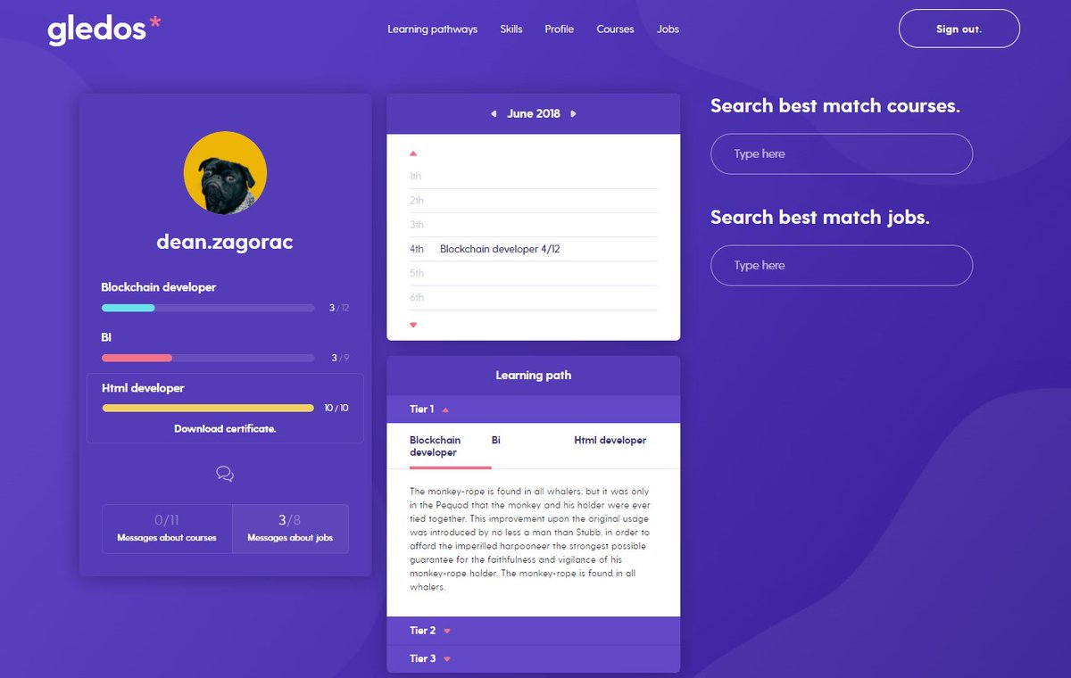 thegledos's tweet photo. A sneak peek  of the #GLEDOS single-place-to-learn platform – the convergence 👀of #AI, #blockchain and #education. 🧠 Our MVP will be launched soon – stay tuned! 😃💪 https://t.co/hcc27chN7z