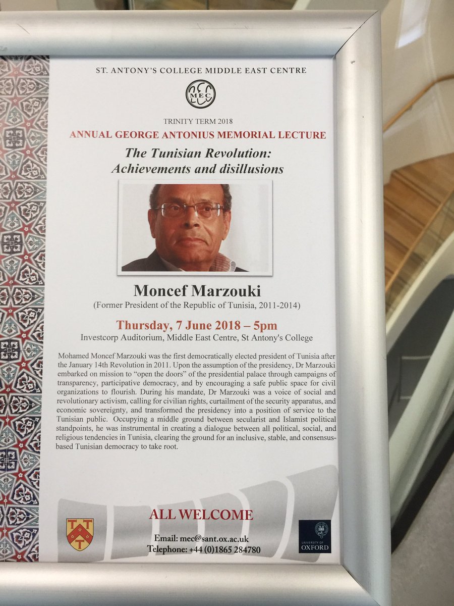 robertness1000's tweet photo. Enjoyed listening to @Moncef_Marzouki reflections @UniofOxford #StAntonys @tnBritish https://t.co/NATUVCBm8t