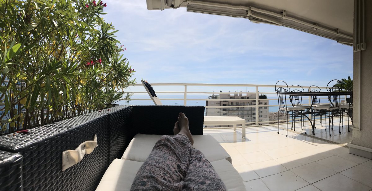 CeceSWilliams's tweet photo. I love a lazy Saturday morning in monaco. Beach later I think 🤔#blessed #sunshine #seaview #notgettingdressed #monaco #chilling #saturdayvibes #SaturdayMotivation https://t.co/yO1ZLm9xup