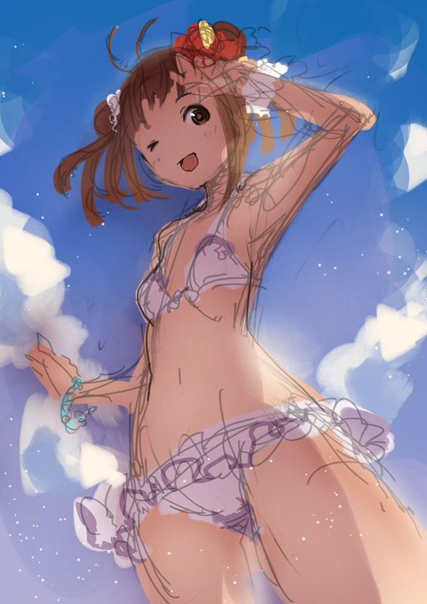 那珂ちゃんラフー。夕飯食ったら久々お絵描き配信しようと思う 