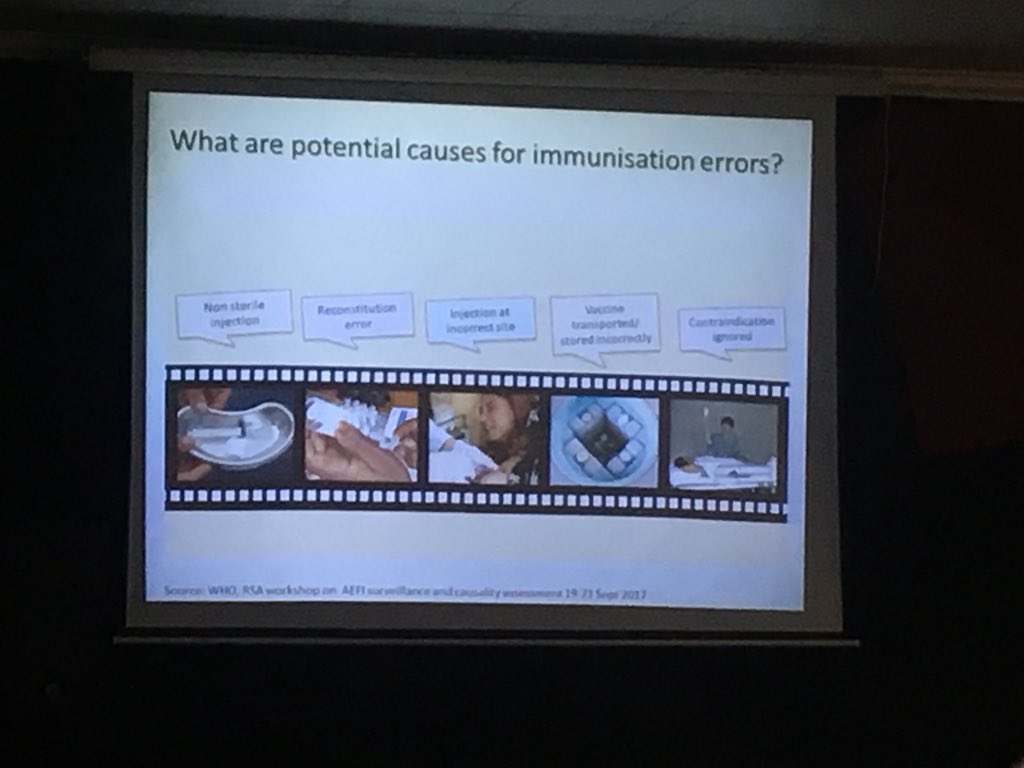 NSchellack's tweet photo. The importance of reporting #adverse events for #vaccines properly. Do you know the process - clearly highlighted by @HannelieMeyer #sasocp18 https://t.co/VSVwuEL1RT