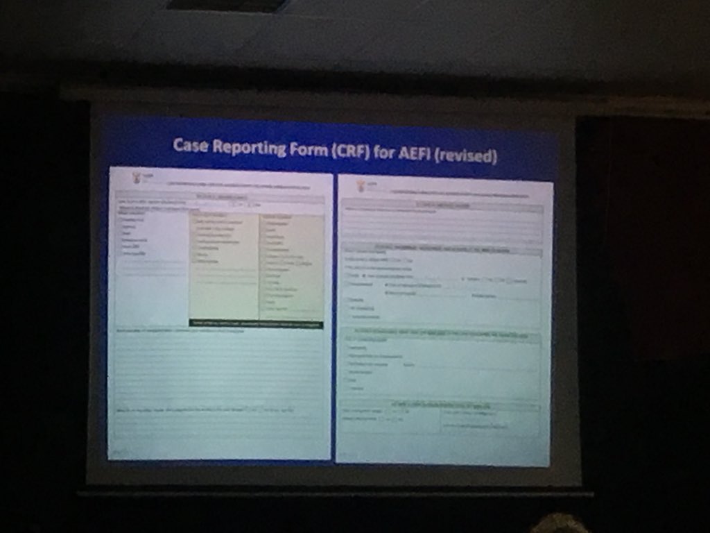 NSchellack's tweet photo. The importance of reporting #adverse events for #vaccines properly. Do you know the process - clearly highlighted by @HannelieMeyer #sasocp18 https://t.co/VSVwuEL1RT