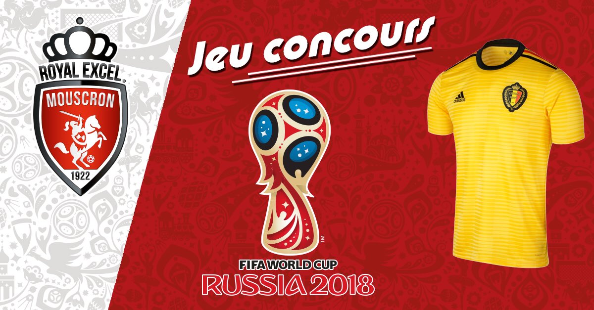 ExcelMouscron's tweet photo. 🎁 #JeuConcours 🎁 

J-6 avant la #FifaWorldCup en Russie ! 🏆⚽️🇷🇺 

👉🏼On vous offre le maillot extérieur des Diables Rouges 😈🇧🇪

Pour participer : #RT le post + Follow @ExcelMouscron 

Réponse le lundi 18/06 à 12h 🕛 

Bonne chance à tous ! 😎 https://t.co/9gQJHVJUt3
