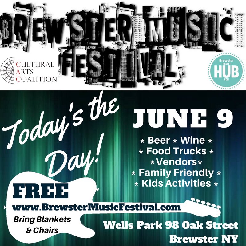TODAY IS THE DAY! The day we've all been waiting for is FINALLY HERE! Join the fun and rock out at Wells Park Today June 9 from 12-6pm! Hope to see you there.
#BMFNY2018
#GetTheFunkOut
#CulturalArtsCo #CulturalArtsCoalition #MusicFestival #Brewster #BrewsterNY #PutnamCounty