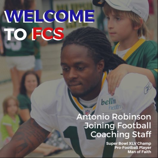 FCSPatriots's tweet photo. #FCSFootball NEWS! We want to officially welcome Antonio Robinson to the FCS Football Coaching Staff, and are excited to have his experience and drive in helping to mold our players! Welcome Antonio to #patriotnation! #fcspatriots #fcs4life #fcsfam #football #coachingstaff https://t.co/7gIDaSO2KX