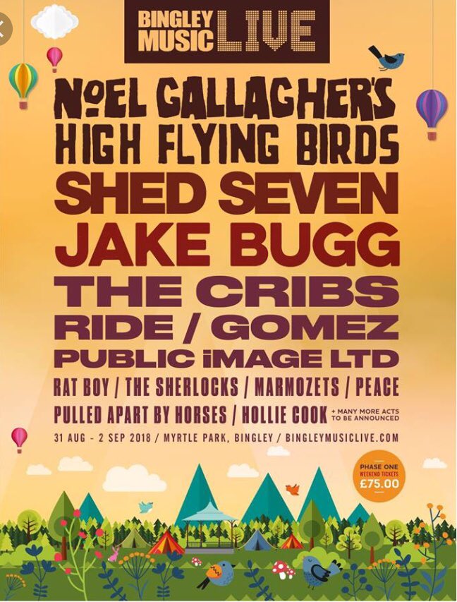 So excited to announce that as on last night we have been added to this lineup, massive thanks to the emerging talent team and Bingley, We’ll see you in August. X