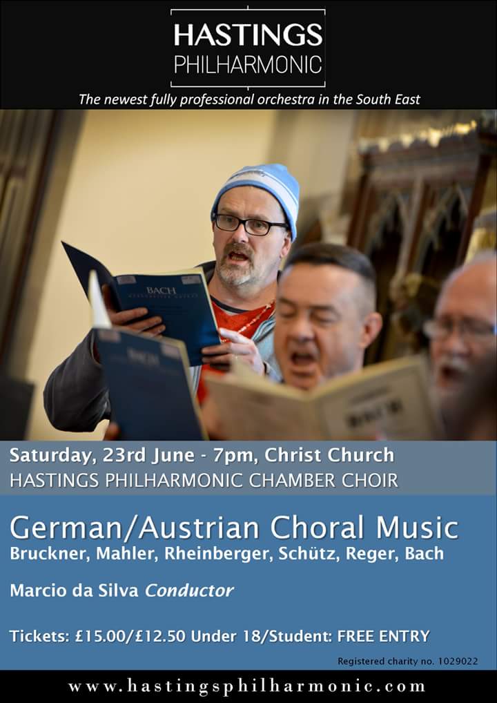 HastingsPhil's tweet photo. Next Up: Hastings Philharmonic Chamber Choir presents an evening of reflective &amp; inspirational Austrian/German choral music - June 23rd | 7pm | Christ Church. Buy your £10 earlybird tickets at: https://t.co/tx0skdeFwm #choir #choral #music #Hastings #EastSussex #StLeonardsonSea https://t.co/F6rg5lfPno