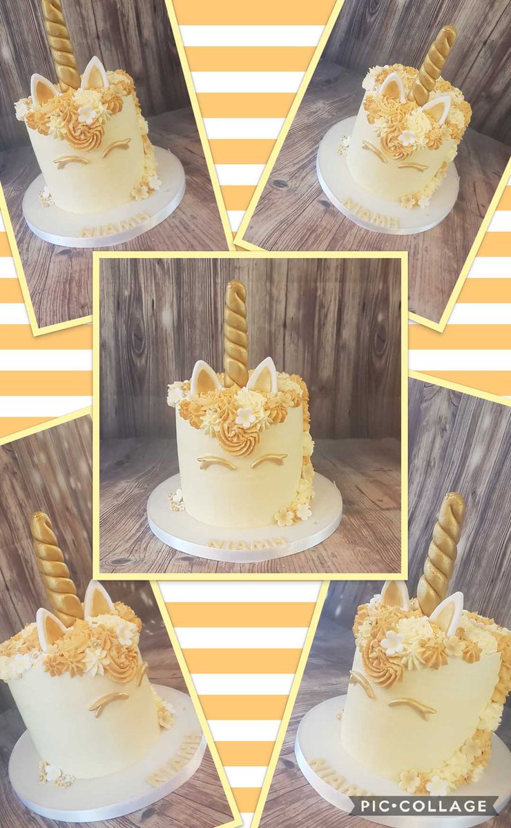 RED01D's tweet image. Gold and cream unicorn cake @RED01D #unicorn #unicorncake