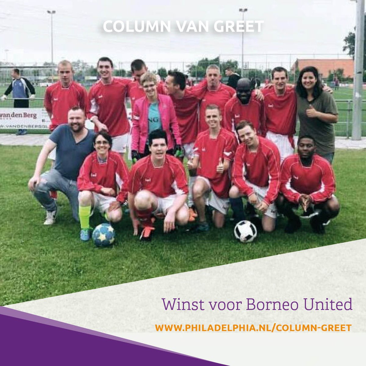 "Afgelopen zaterdag mocht ik het Philadelphia Voetbaltoernooi openen. Een prachtig evenement voor iedereen die van voetballen houdt." Lees in de Column van Greet hoe het team van de Borneostraat ervoor heeft getraind op philadelphia.nl/column-greet