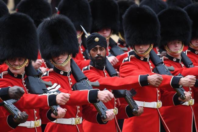 Very proud moment for #Sikhs and Punjabis worldwide today to see  Trooping the Colour and British Sikh @ColdstreamGds Charanpreet Singh Lall march in HM The Queen’s birthday parade. 

Amazing day to see our brother #inspiring future generations! #ArmySikh @SikhsAtWar #QBP2018