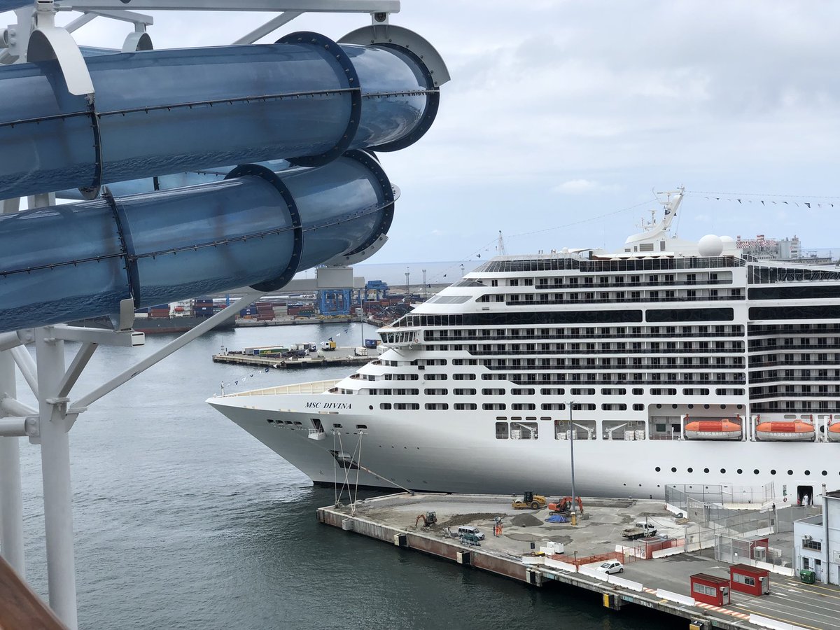 Love seeing @MSCCruisesUSA’s #MSCDivina docked next to #MSCSeaview in Genoa. #MSCSeaview Christening tonight!