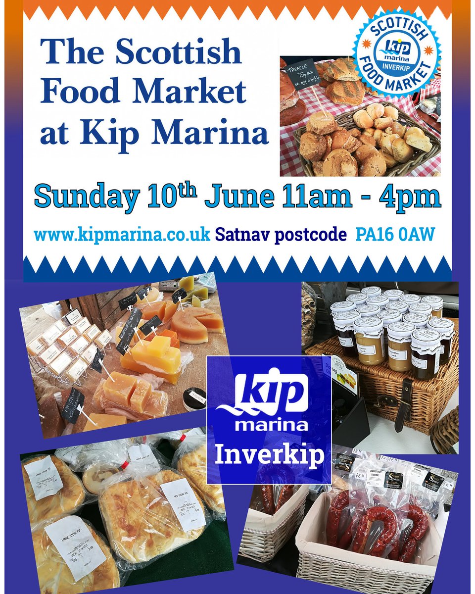 KipFoodMarket's tweet photo. You'll find quality #Scottish #FoodAndDrink purveyors and producers at the Scottish Food Market #KipFoodMarket Tomorrow 11am-4pm at #KipMarina #Inverkip #Inverclyde #Scotland. Find out more via https://t.co/fKMoQyRq6m #TasteInverclyde #scotfooddrink #ScotlandIsNow #ScotFood https://t.co/pNvsDJIh7h