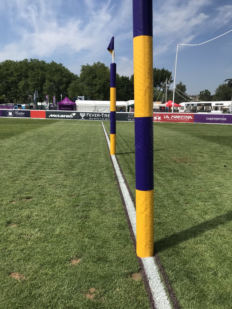 ATBone10's tweet photo. Pitch is prepped and ready for day 2 at @PolointhePark 👌🏻. Looks like a sunny day, Bring on the polo!#PolointhePark https://t.co/efiOnHcE5a