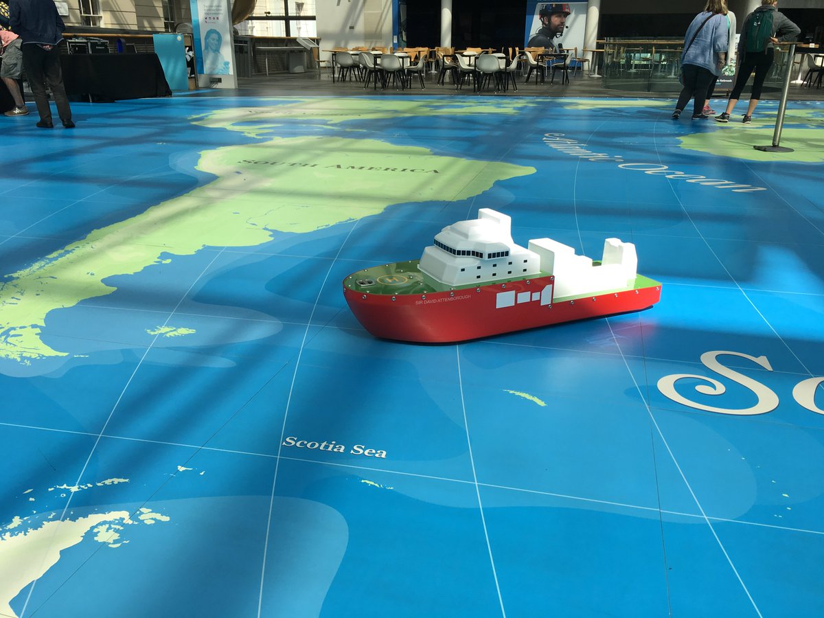 BAS_News's tweet photo. The #SirDavidAttenborough has set sail on the #greatmap at the National Maritime Museum! We’ll be here @RMGreenwich all day, talking about marine science and the new polar research vessel. https://t.co/2vomM5ixex
