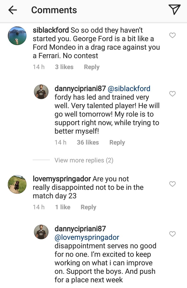 rugbyontnt's tweet photo. Danny Cipriani on Instagram this morning 👏👏👏

#TeammateGoals https://t.co/lbJnSZtaI0