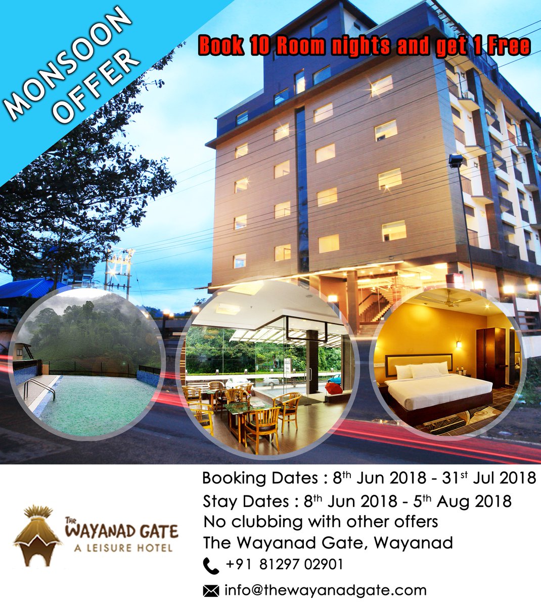 wayanad_gate's tweet photo. Monsoon Offer..! 
Book your stay, Hurry..!
#thewayanadgate #wayanad #monsoon #hotelsinwayanad #wayanadhotels #budgethotelosinwayanad #wayanadtourism https://t.co/Ld40SwKwDu