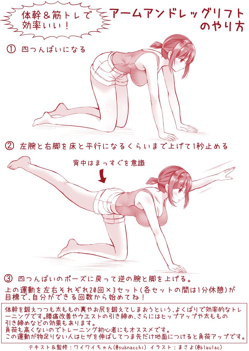 isshonitraining's tweet photo. 今回紹介する��動は普通に筋トレをしつつ、体幹も同時に鍛えちゃおうという、ひと粒で2度おいしいよくばりなトレーニング！太ももの引き締めだけでなく腰痛改善やヒップアップ、ぽっこりお腹の引き締めなどさまざまな効果があります。プランクなんかの体幹トレに飽きちゃったらこれがオススメです！ https://t.co/5rHzzX2VJt