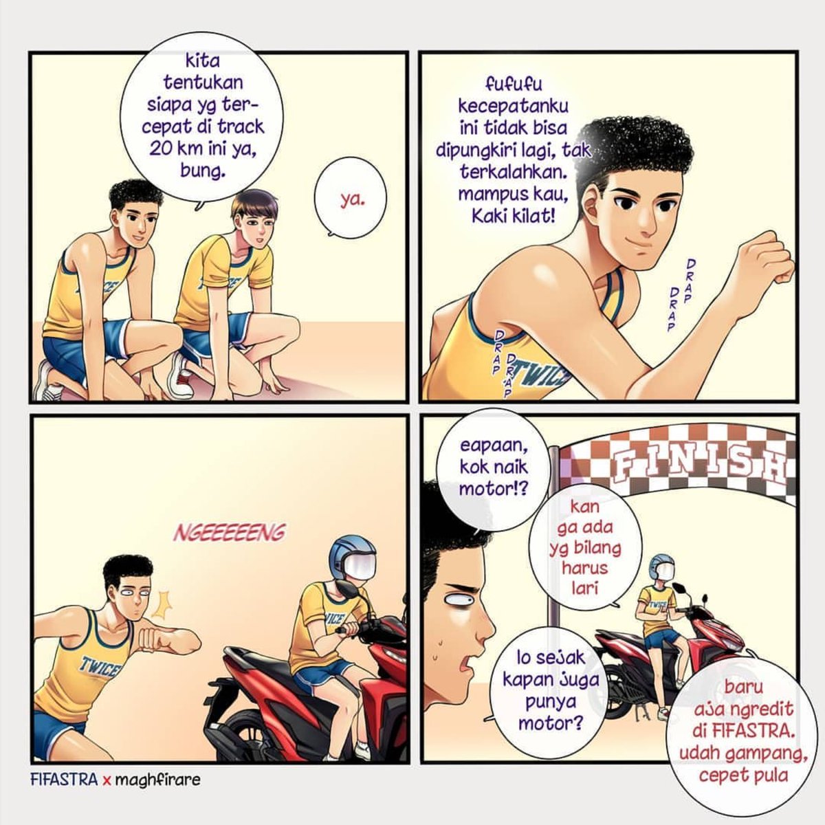 FIFCLUB's tweet photo. Kredit motor di #FIFASTRA emang mudah dan cepat!
#FIFASTRAComic #FIFGROUPComic #maghfirare #komikstrip #hutfifgroup29 https://t.co/upd22dqcy9