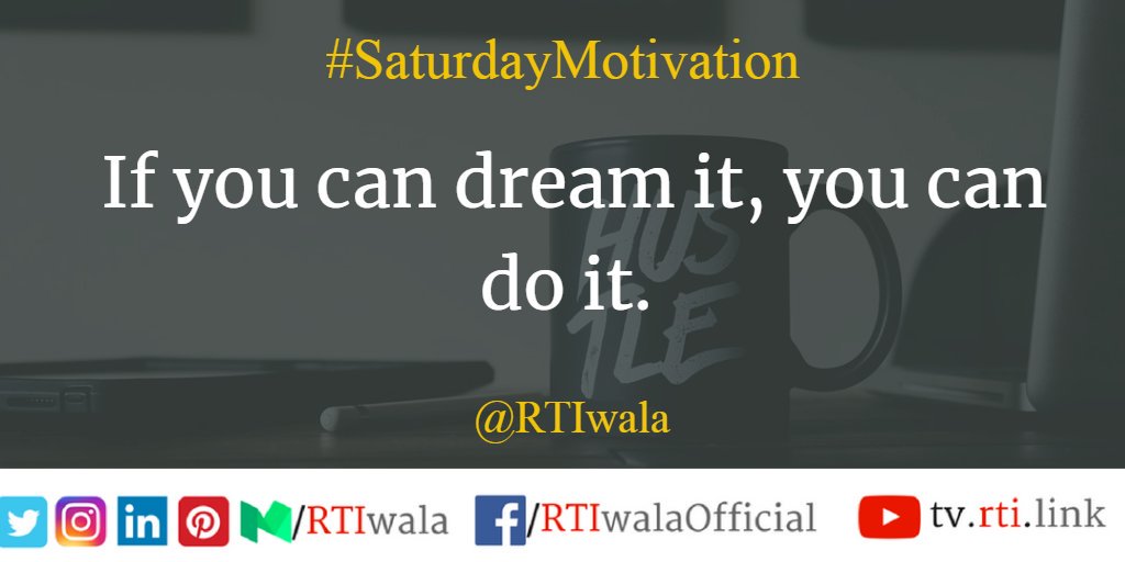 RTIwala's tweet photo. Dare to dream!!
#SaturdayMotivation #RwWisdom #RTIwala #Motivation #Inspiration #Life #Leadership #CEO #Goals #Quotes #Success #LifeHacks #Thoughts #RTIwalaTV #Quoteoftheday #ThoughtoftheDay #Startup https://t.co/4kay5E1p4Y